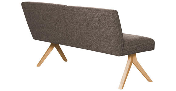 SITZBANK 160/85/69 cm Webstoff Braun Eiche vollmassiv  - Eichefarben/Braun, KONVENTIONELL, Holz/Textil (160/85/69cm) - Linea Natura