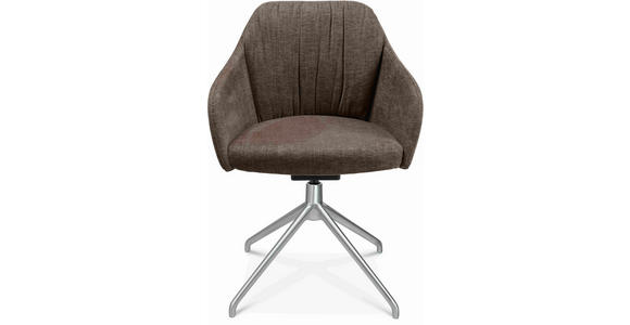 ARMLEHNSTUHL in Aluminium Velours - Alufarben/Braun, Design, Textil/Metall (58/81,5-84,5/60cm) - Johann Jakob