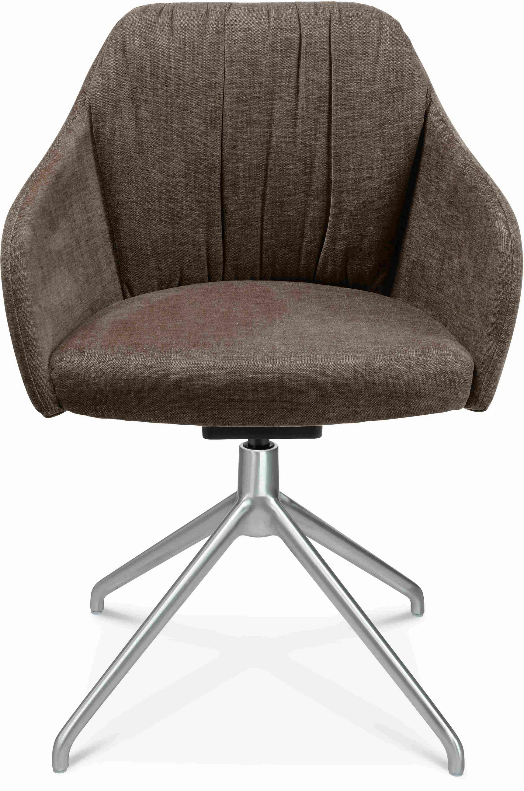 ARMLEHNSTUHL  in Aluminium Velours  - Alufarben/Braun, Design, Textil/Metall (58/81,5-84,5/60cm) - Johann Jakob