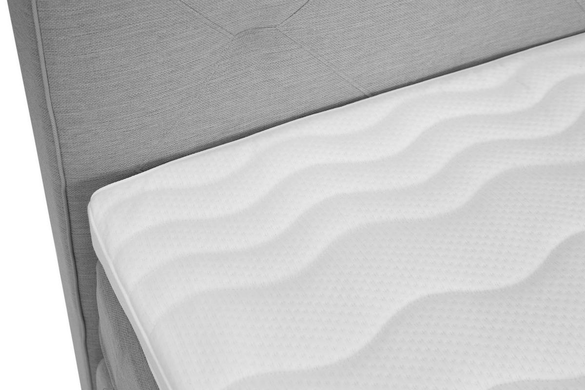 BOXSPRINGBETT 160/200 cm  in Hellgrau  - Hellgrau/Alufarben, KONVENTIONELL, Textil/Metall (160/200cm) - Welnova