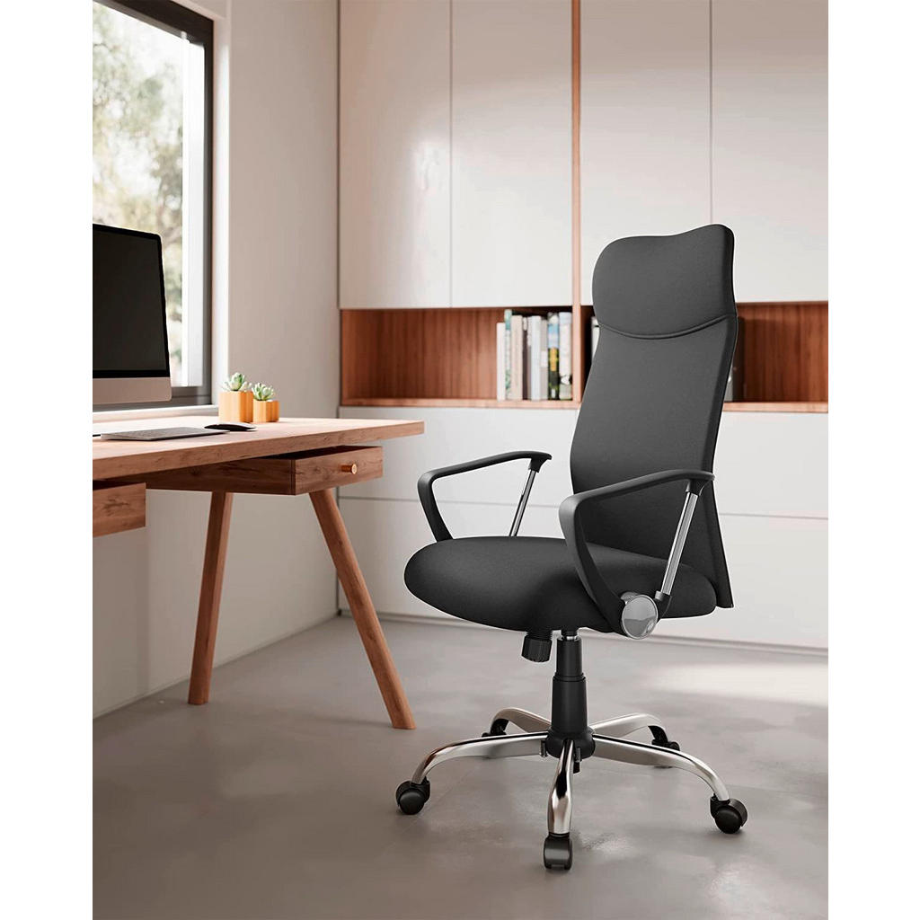 Thumbnail - Boxxx Drehstuhl, Schwarz, Chrom, Textil, Drehkreuz, 63x110-120x63 cm, Typenauswahl, Sitzfläche 360° drehbar, ergonomisch...