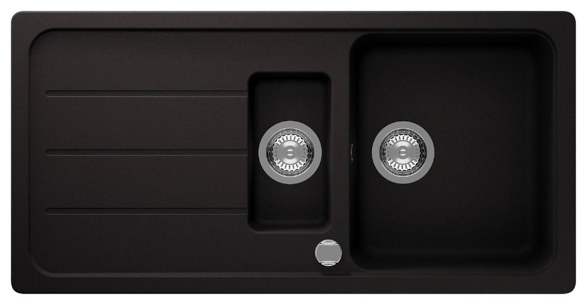 SPÜLE AUSTIN100X501,5BS  - Schwarz, Design, Stein (100/20/50cm) - Respekta