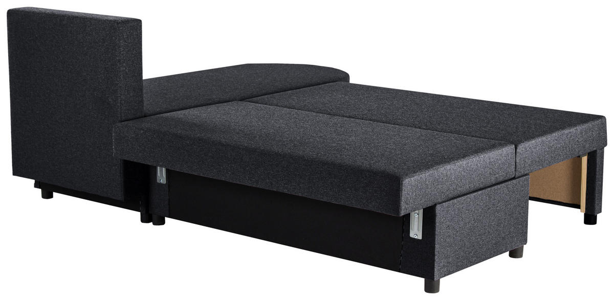 ECKSOFA in Webstoff Anthrazit  - Anthrazit/Schwarz, Konventionell, Kunststoff/Textil (159/196cm) - Ti'me