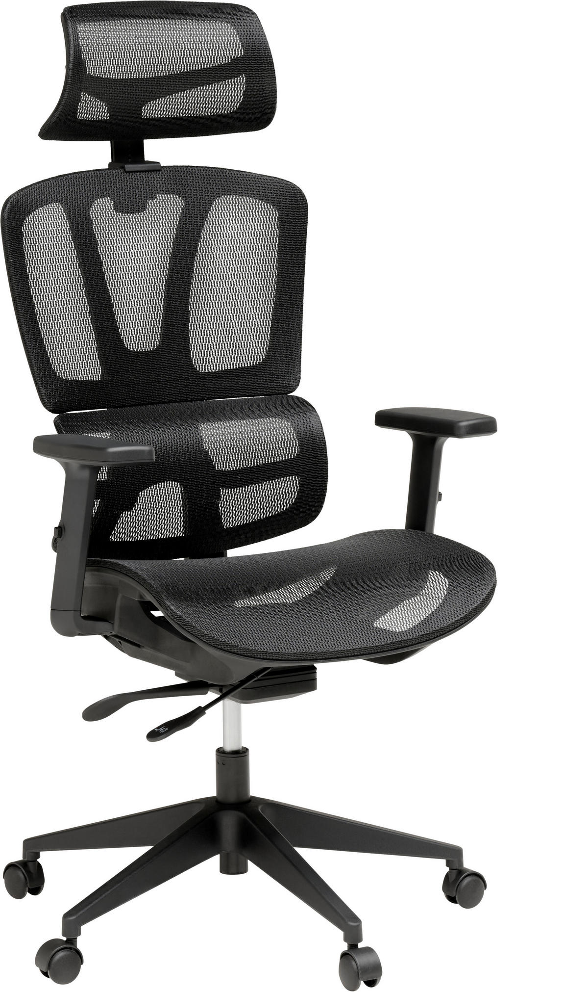 DREHSTUHL  in Netzbespannung Schwarz  - Schwarz, MODERN, Kunststoff/Textil (56/114-124/65cm) - MID.YOU