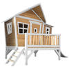 SPIELHAUS 123/12,8/152 cm  - Braun/Weiß, KONVENTIONELL, Holz/Kunststoff (123/12,8/152cm) - Ambia Garden