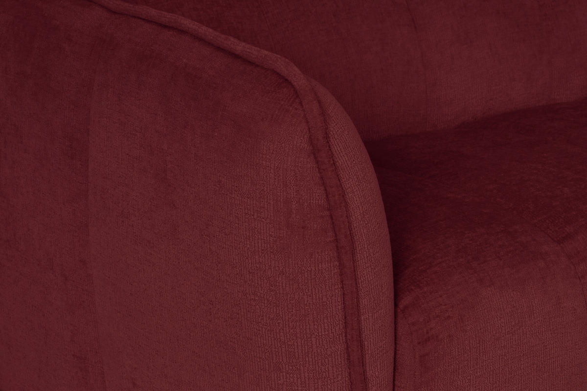 ECKSOFA LIVOLI in Chenille Bordeaux  218/260 cm  - Bordeaux/Schwarz, Design, Textil (218/260cm) - MID.YOU