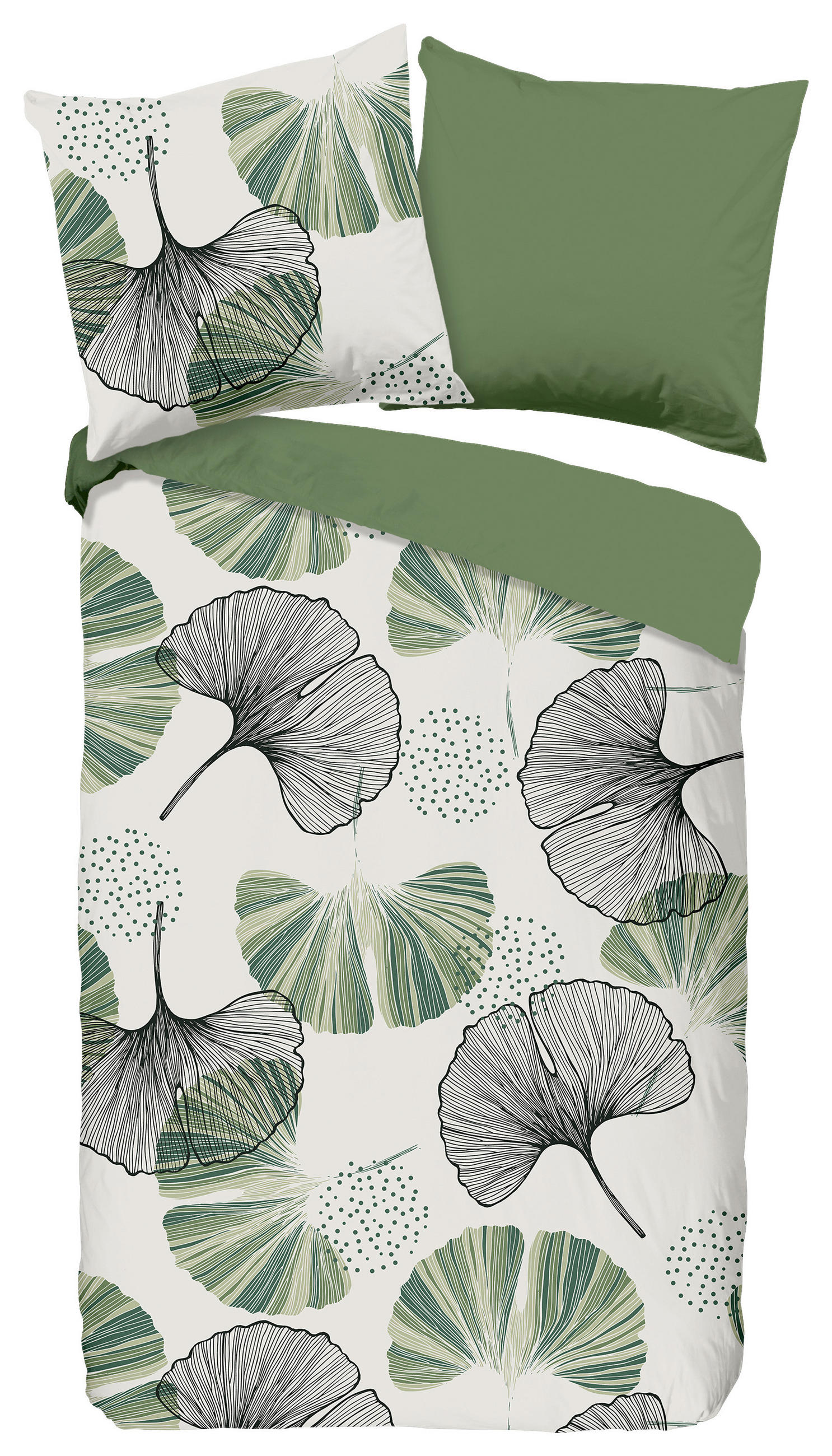 WENDEBETTWÄSCHE Gigi Renforcé 200/200 cm  - Grün, Natur, Textil (200/200cm)