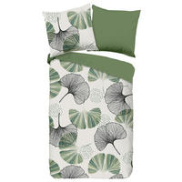 WENDEBETTWÄSCHE Gigi Renforcé 155/220 cm  - Grün, Natur, Textil (155/220cm)