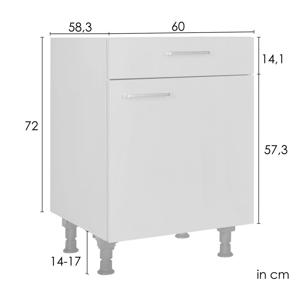 SCHUBKASTENUNTERSCHRANK 60/87/56 cm  in Sandfarben  - Sandfarben/Schwarz, MODERN, Holzwerkstoff/Metall (60/87/56cm) - Nobilia
