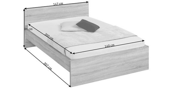 BETT 140/200 cm  in Sonoma Eiche  - Sonoma Eiche, KONVENTIONELL, Holzwerkstoff (140/200cm) - Carryhome