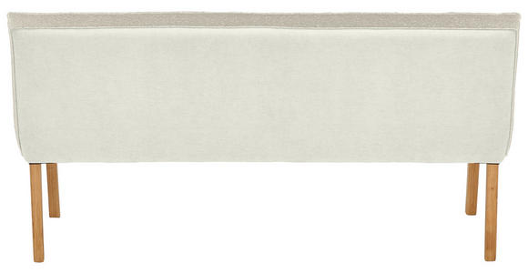 SITZBANK 180/88/63 cm Webstoff, Mikrofaser Creme Eiche vollmassiv - Eichefarben/Creme, Design, Holz/Textil (180/88/63cm) - Linea Natura