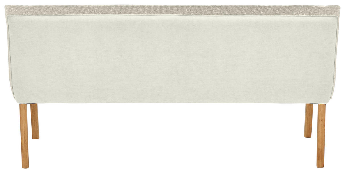 SITZBANK 177/88/63 cm Webstoff, Mikrofaser Creme Eiche vollmassiv  - Eichefarben/Creme, Design, Holz/Textil (177/88/63cm) - Linea Natura
