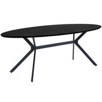 ESSTISCH oval Schwarz  - Schwarz, Design, Holzwerkstoff/Metall (220/100/75cm) - Livetastic
