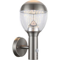 AUßENWANDLEUCHTE Callisto 15/17,5/32 cm   - Klar/Silberfarben, Basics, Kunststoff/Metall (15/17,5/32cm) - Globo