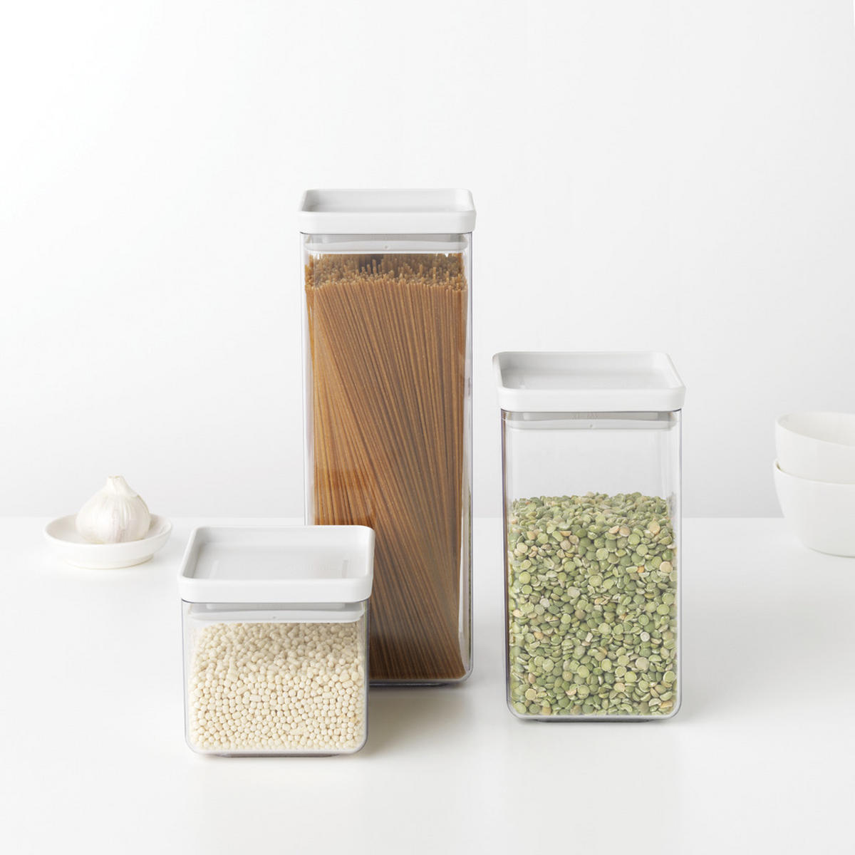 DÓZA NA POTRAVINY - průhledné/světle šedá, Design, plast (11/29.5/11cm) - Brabantia