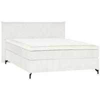 KONTINENTALSÄNG 160/200 cm  i vit  - vit/svart, Klassisk, metall/textil (160/200cm) - Novel