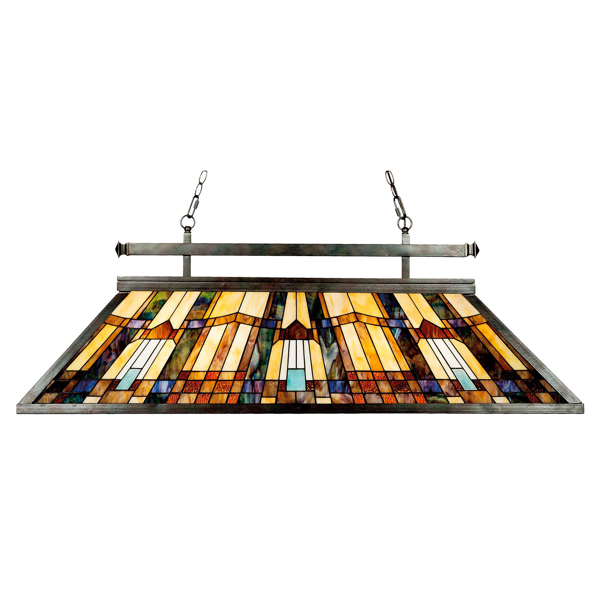 HÄNGELEUCHTE 120.7/54.6/40.6 cm - Bronzefarben, Natur, Glas/Metall (120.7/54.6/40.6cm) - Elstead Lighting