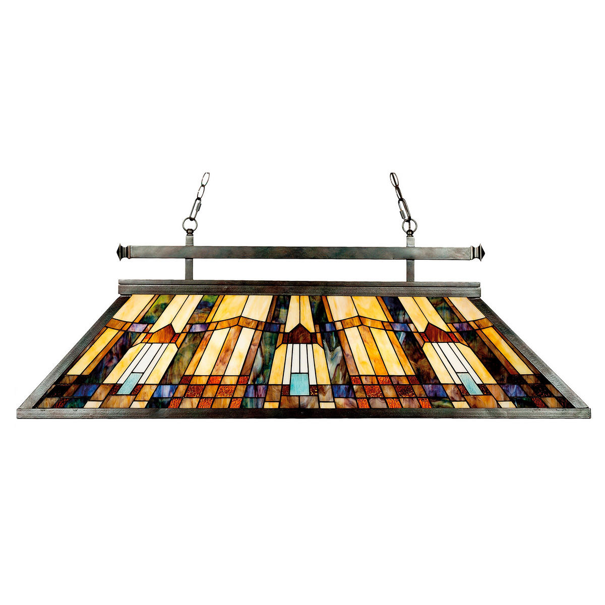 HÄNGLAMPA Inglenook 120.7/54.6/40.6 cm  - bronsfärgad, Romantik / Lanthus, metall/glas (120.7/54.6/40.6cm) - Elstead Lighting