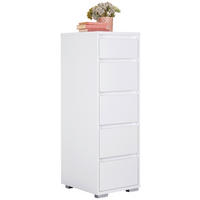 Comodă 40/120/48 cm  - alb/culoare aluminiu, Design, plastic/material pe bază de lemn (40/120/48cm) - Carryhome