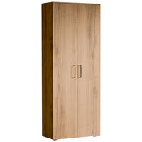 SCHUHSCHRANK 80/200/38 cm  - Eichefarben/Silberfarben, Basics, Holzwerkstoff/Kunststoff (80/200/38cm) - Moderano