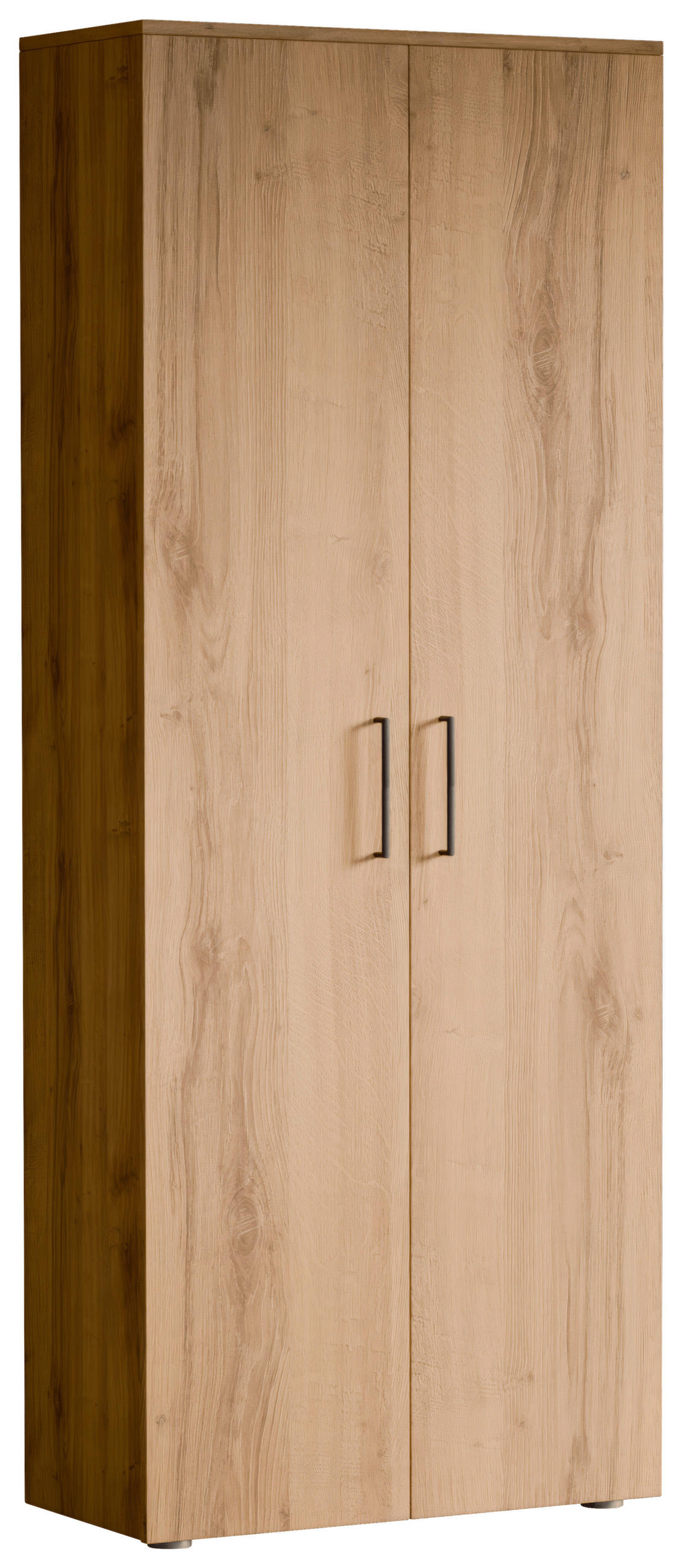 SCHUHSCHRANK 80/200/38 cm  - Eichefarben/Silberfarben, Basics, Holzwerkstoff/Kunststoff (80/200/38cm) - Moderano