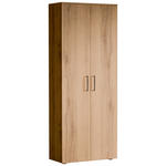 SCHUHSCHRANK 80/200/38 cm  - Eichefarben/Silberfarben, Basics, Holzwerkstoff/Kunststoff (80/200/38cm) - Moderano