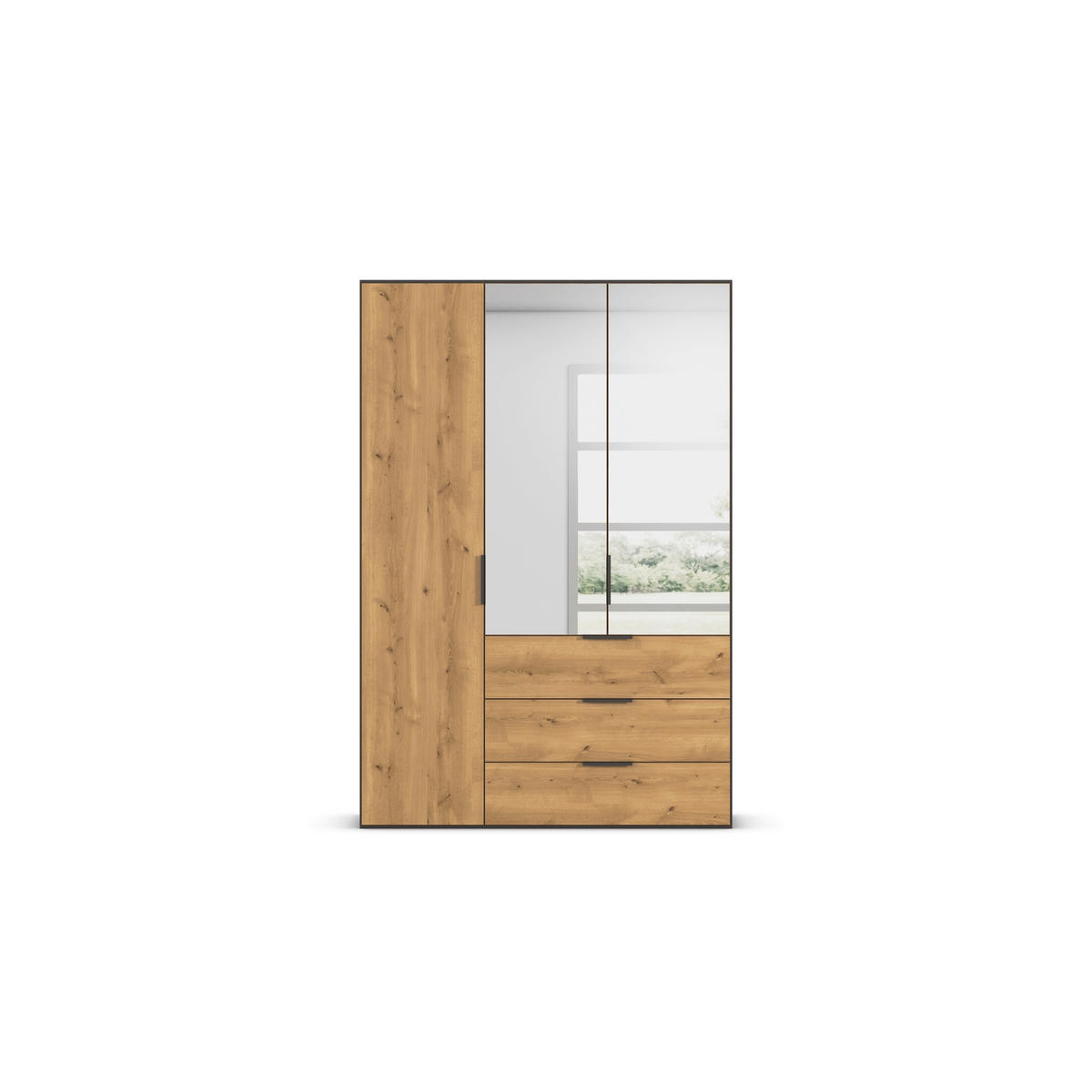 JUGENDZIMMER - Eichefarben/Graphitfarben, KONVENTIONELL, Holzwerkstoff/Textil (120/200cm) - Xora
