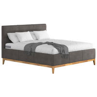 POLSTERBETT 160/200 cm,  in Dunkelgrau, Lattenrost, Bettkasten, Matratzen, H3 + H4 = fest + sehr fest  - Dunkelgrau/Eichefarben, MODERN, Holz/Holzwerkstoff (160/200cm) - MID.YOU