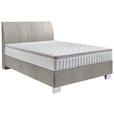 BOXSPRINGBETT 140/200 cm in Silberfarben - Chromfarben/Silberfarben, KONVENTIONELL, Kunststoff/Textil (140/200cm) - Hom`in