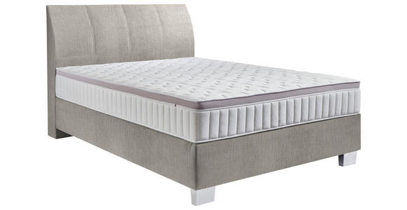 BOXSPRINGBETT 140/200 cm in Silberfarben - Chromfarben/Silberfarben, KONVENTIONELL, Kunststoff/Textil (140/200cm) - Hom`in