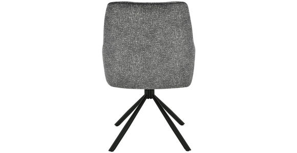 ARMLEHNSTUHL  Sitzfläche 360° drehbar Leinenoptik  Grau, Schwarz  - Schwarz/Grau, Design, Textil/Metall (57/91/65cm) - Carryhome
