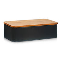 BROTKASTEN 43/23/13 cm  - Schwarz, Basics, Holz/Metall (43/23/13cm) - Zeller Present
