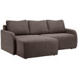 ECKSOFA Braun Cord  - Schwarz/Braun, KONVENTIONELL, Kunststoff/Textil (217/146cm) - Carryhome