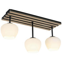 HÄNGELEUCHTE 60/16/35 cm   - Eichefarben/Schwarz, Trend, Glas/Holzwerkstoff (60/16/35cm) - Collet's Monde