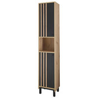 HOCHSCHRANK 38/195/32 cm  - Schwarz/Eiche Artisan, Modern, Holzwerkstoff/Kunststoff (38/195/32cm) - MID.YOU