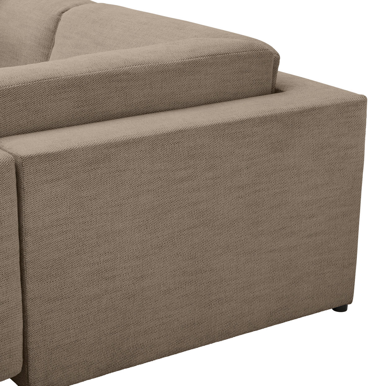 WOHNLANDSCHAFT in Flachgewebe Braun  - Buchefarben/Schwarz, Konventionell, Holz/Kunststoff (283/371/208cm) - Livetastic