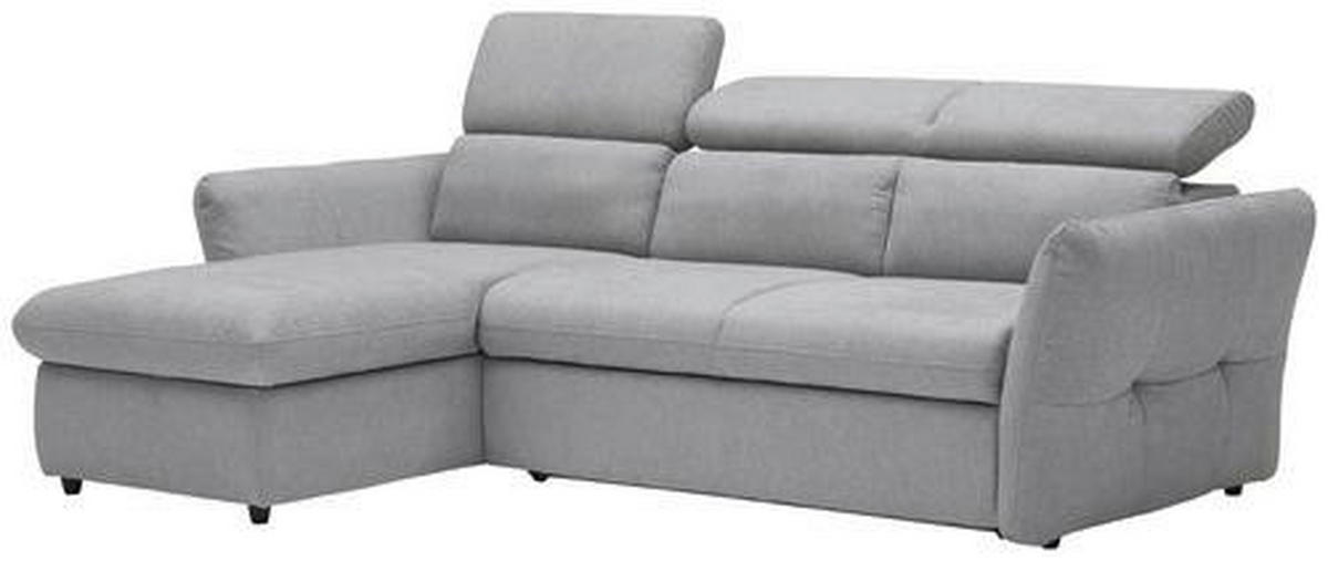 ECKSOFA in Mikrofaser Hellgrau  172/240 cm  - Hellgrau/Schwarz, Design, Kunststoff/Textil (172/240cm) - Stylife