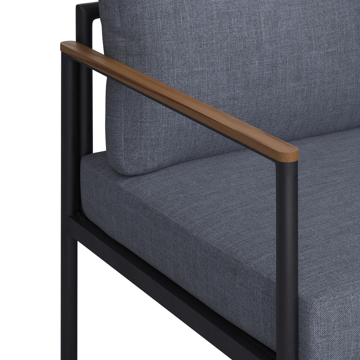 LOUNGEGARNITUR Teakholz Aluminium  - Dunkelgrau, MODERN, Holz/Metall - Ambia Garden