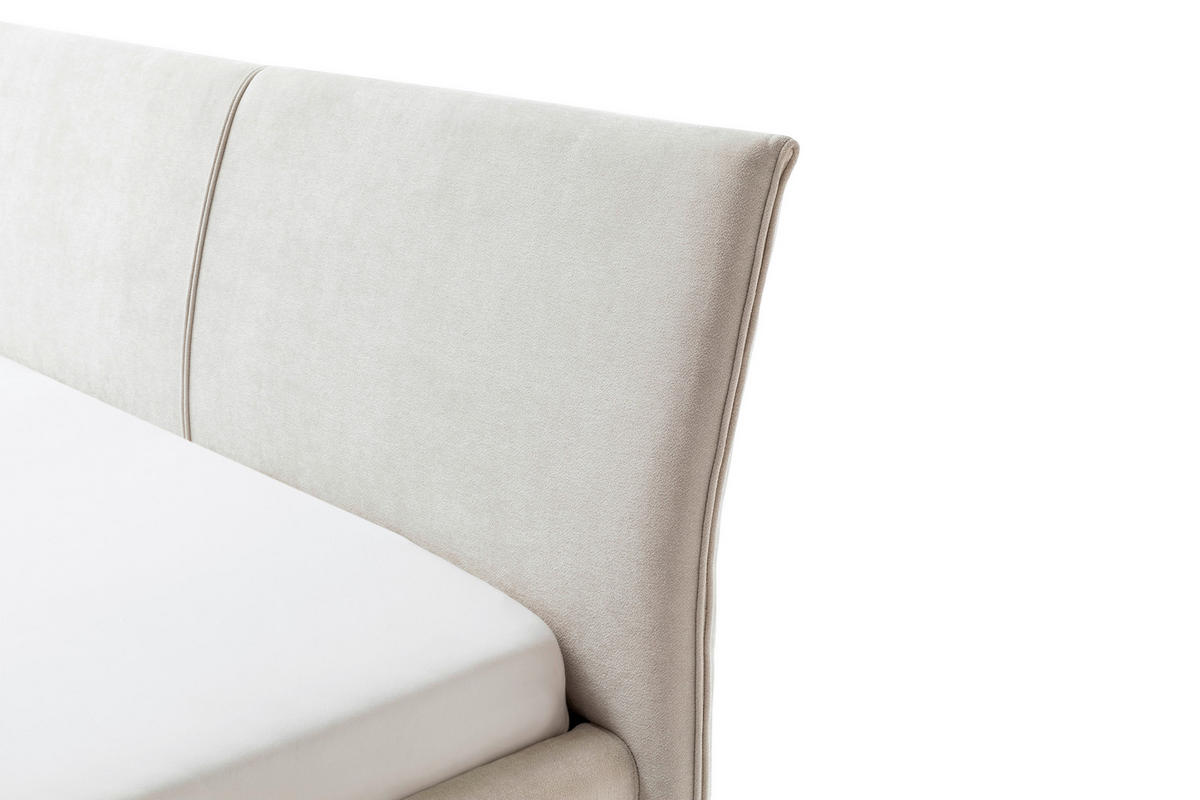 POLSTERBETT Creme 180/200 cm  - Creme/Schwarz, MODERN, Holzwerkstoff/Textil (180/200cm) - MID.YOU