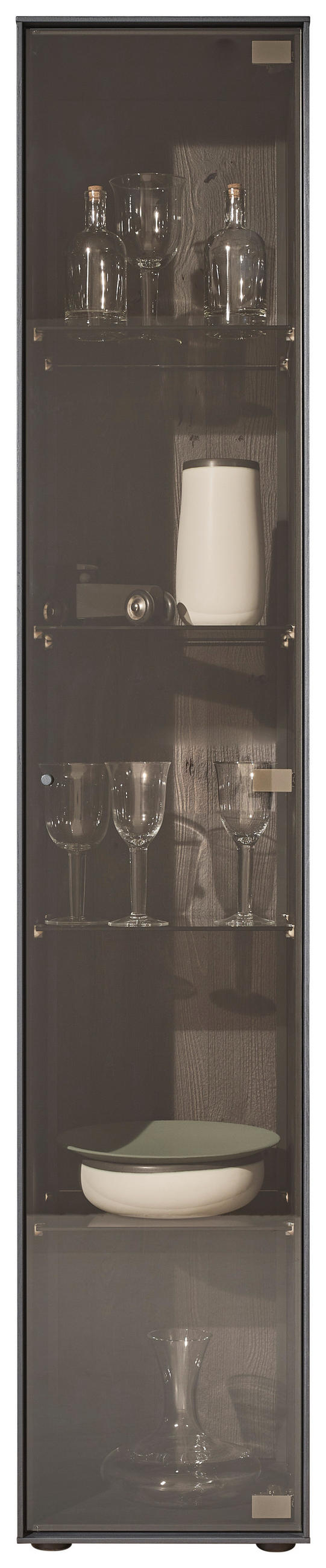 VITRINE Anthrazit  39/204/44 cm  - Anthrazit, Design, Glas/Holz (39/204/44cm) - Johann Jakob