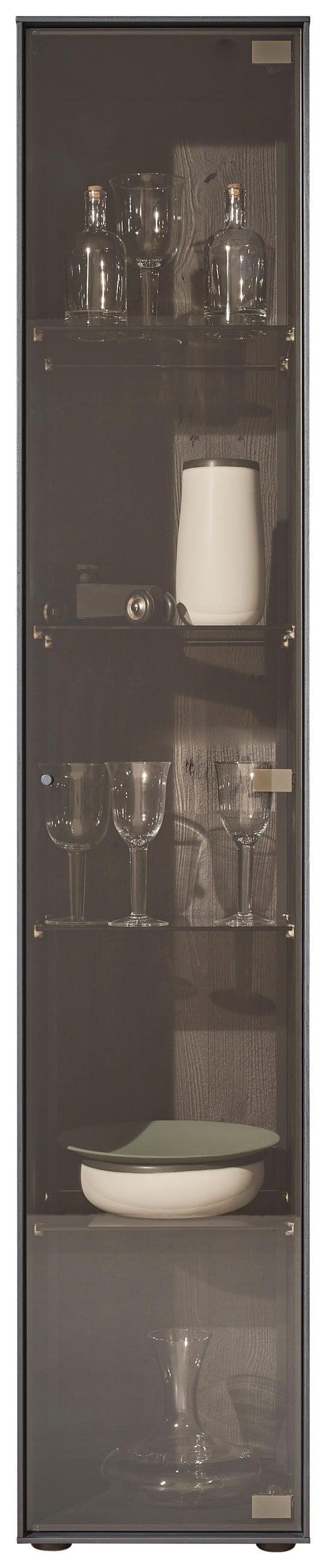 VITRINE Anthrazit  39/204/44 cm  - Anthrazit, Design, Glas/Holz (39/204/44cm) - Johann Jakob