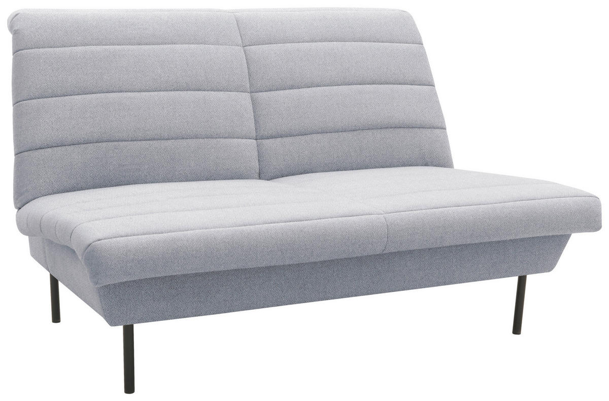 2-SITZER-SOFA Grau, Hellblau  - Schwarz/Grau, Design, Textil/Metall (145/92/103cm) - LOOKS by W.Joop