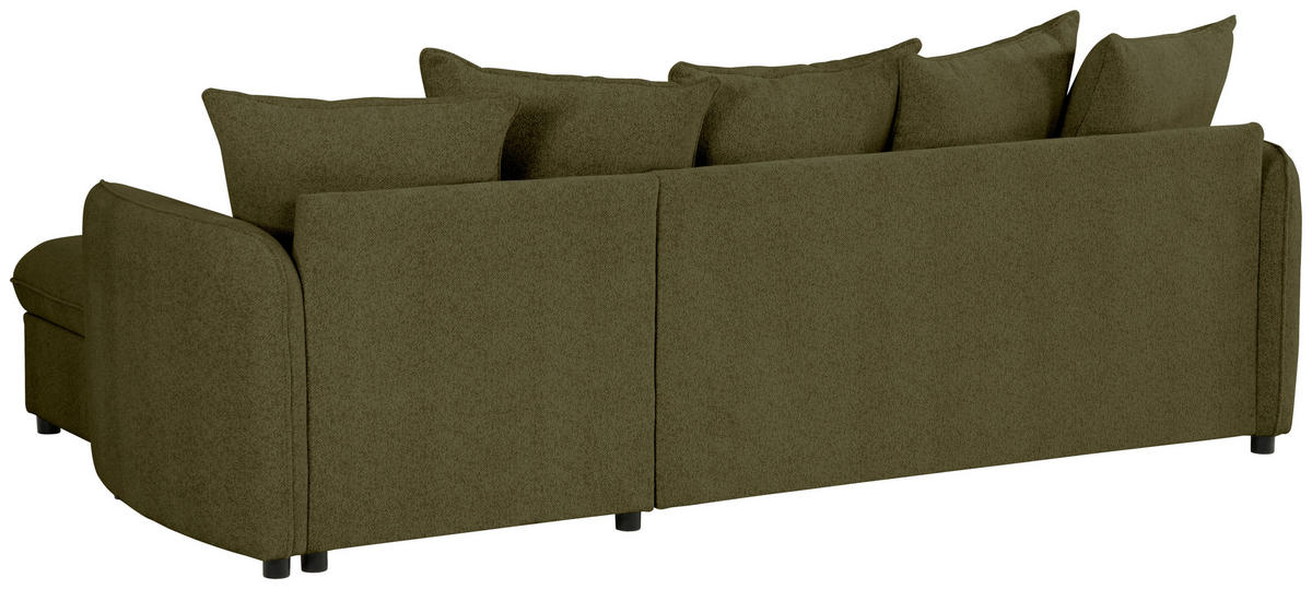 ECKSOFA in Chenille Olivgrün  - Olivgrün, Design, Textil (254/160cm) - MID.YOU