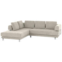 ECKSOFA in Chenille Creme  235/277 cm  - Creme, Design, Textil/Metall (235/277cm)