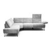 ECKSOFA in Samt Hellgrau  193/248-263 cm  - Hellgrau/Schwarz, Design, Textil/Metall (193/248-263cm) - SENSOO