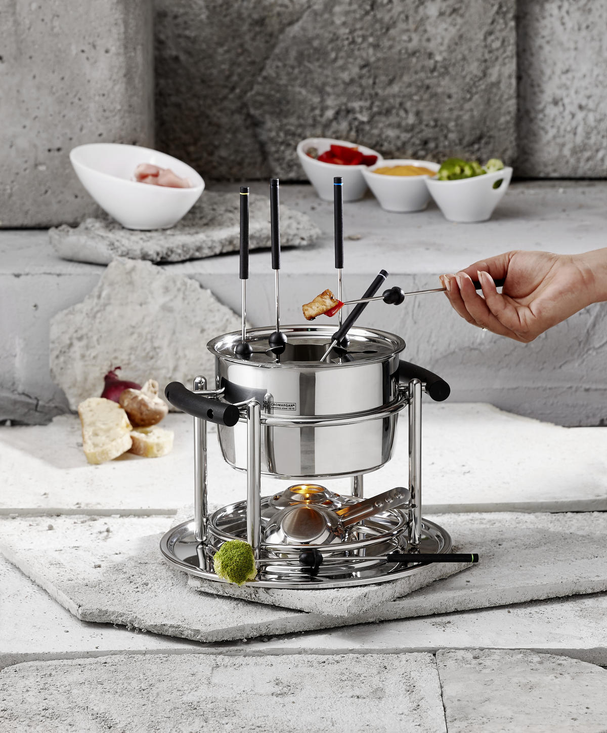 FONDUESET Party Allegro  - Edelstahlfarben, Basics, Kunststoff/Metall - WMF
