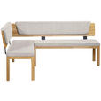 ECKBANK 171/248 cm Webstoff Eichefarben, Hellgrau Eiche vollmassiv   - Eichefarben/Hellgrau, KONVENTIONELL, Holz/Textil (171/248cm) - Linea Natura
