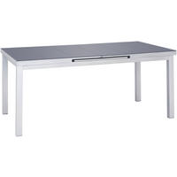 VRTNA MIZA kovina, steklo srebrne barve, temno siva  - srebrne barve/temno siva, Basics, kovina/steklo (180-240/100/76cm) - Ambia Garden