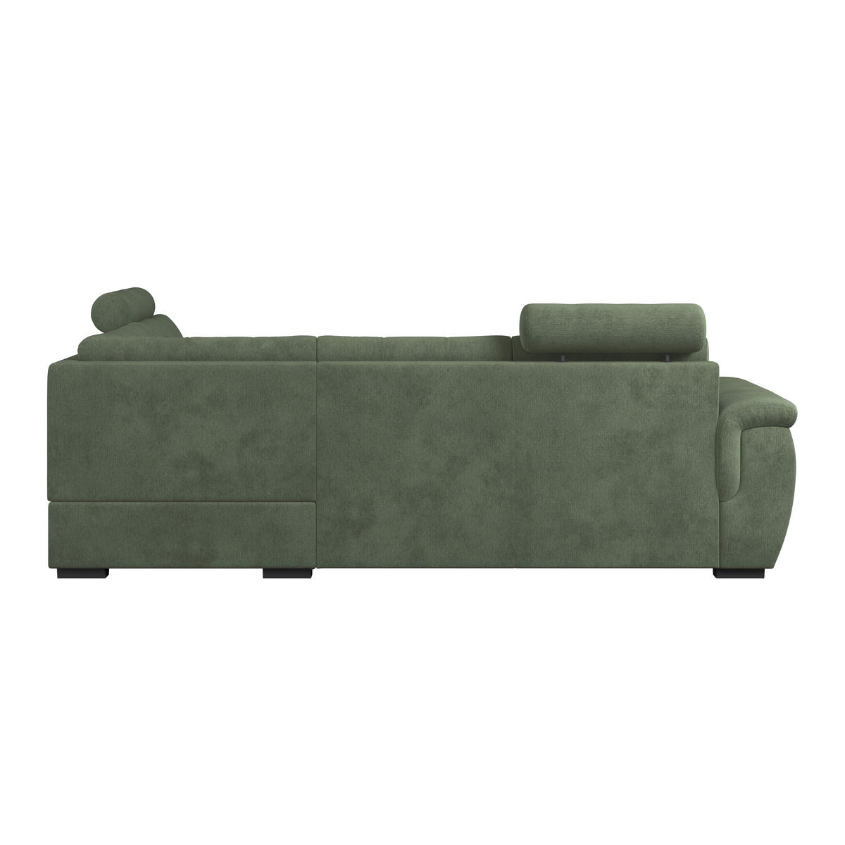 ECKSOFA FALCO NEW Grün Mikrofaser, Struktur Bettkasten, Kopfstütze  - Schwarz/Grün, KONVENTIONELL, Kunststoff/Textil (251/183cm) - MID.YOU