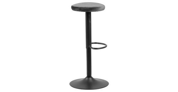BARHOCKER Samt Dunkelgrau Stoffauswahl - Dunkelgrau/Schwarz, Design, Textil/Metall (40/62-82/40cm) - Carryhome